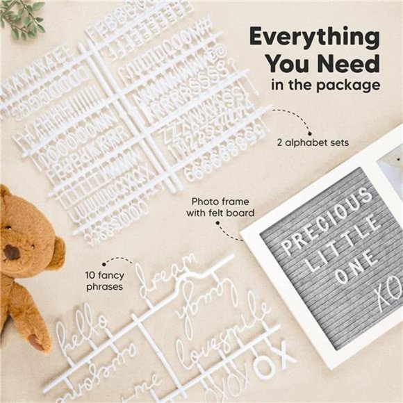 Baby Picture Frame, Ultrasound Picture Frames with Felt Letterboard - Sonogram - Picture 7 of 7